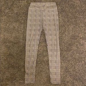 Fashion Nova Plaid Grey and Black Leggings